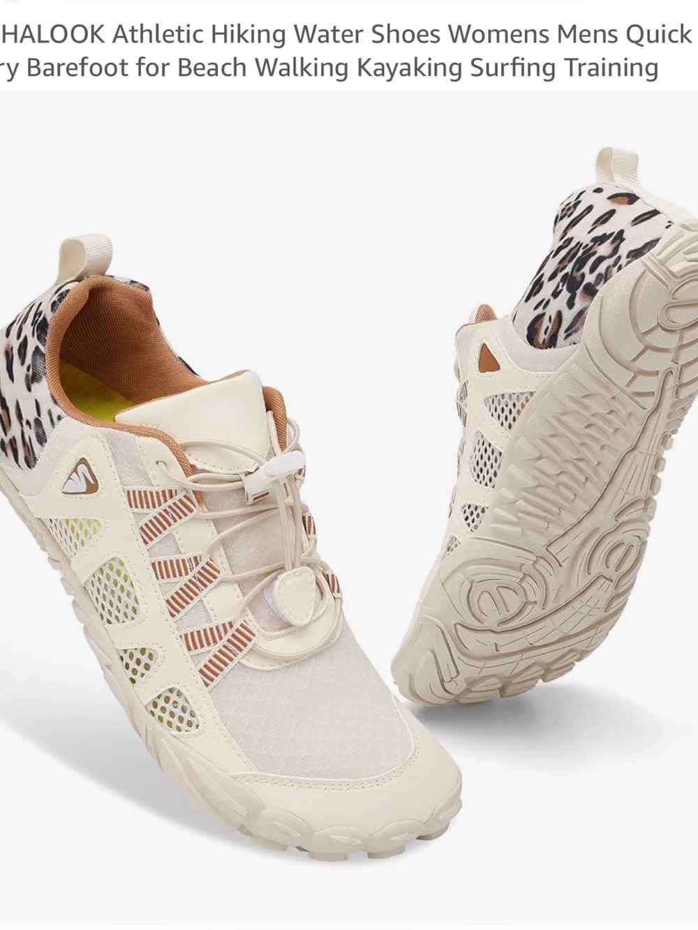 XIHALOOK Water Hiking Shoes Leopard Quick Dry Barefoot Shoes
